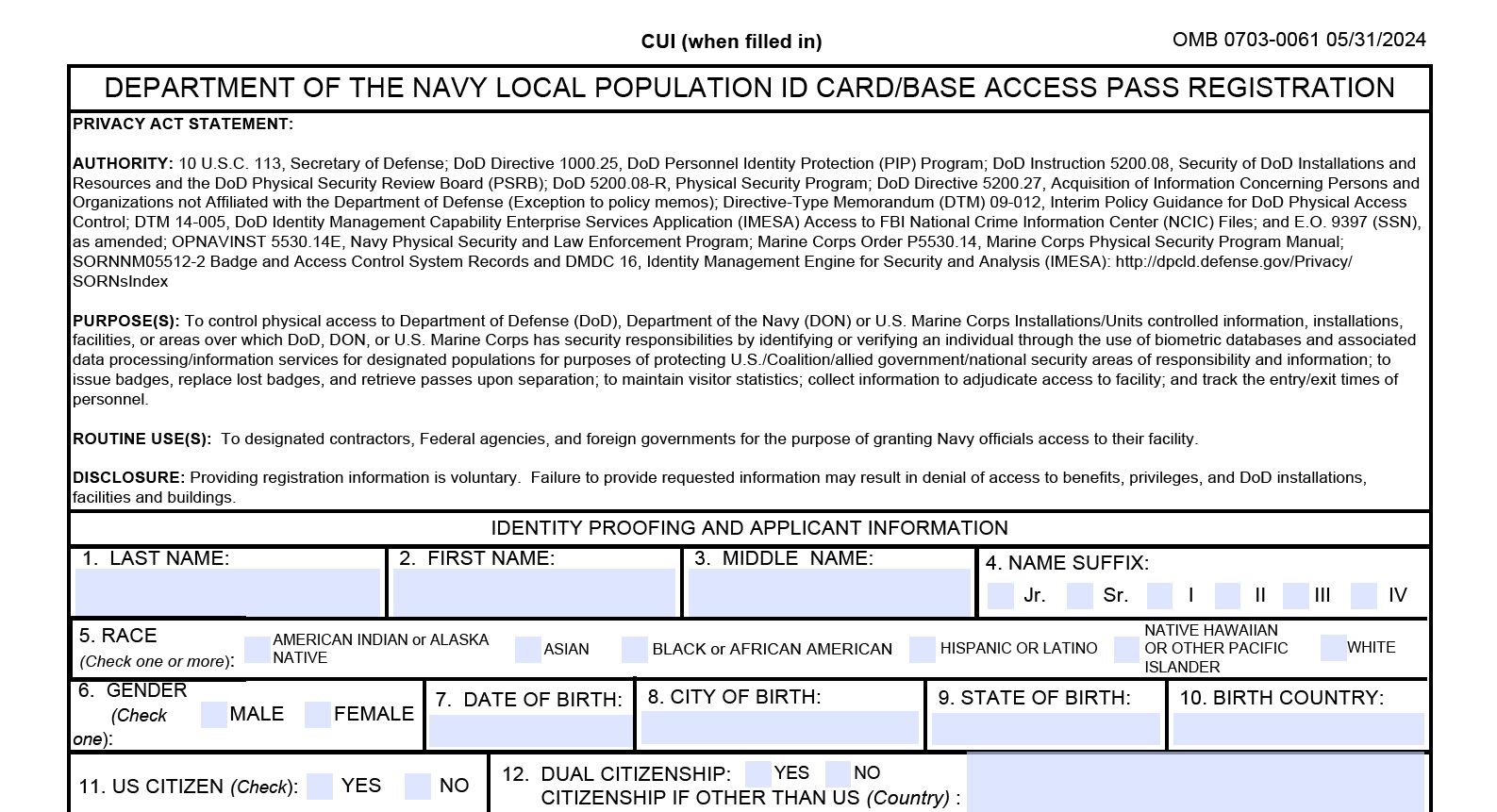 BASE ACCESS REGISTRATION BUTTON